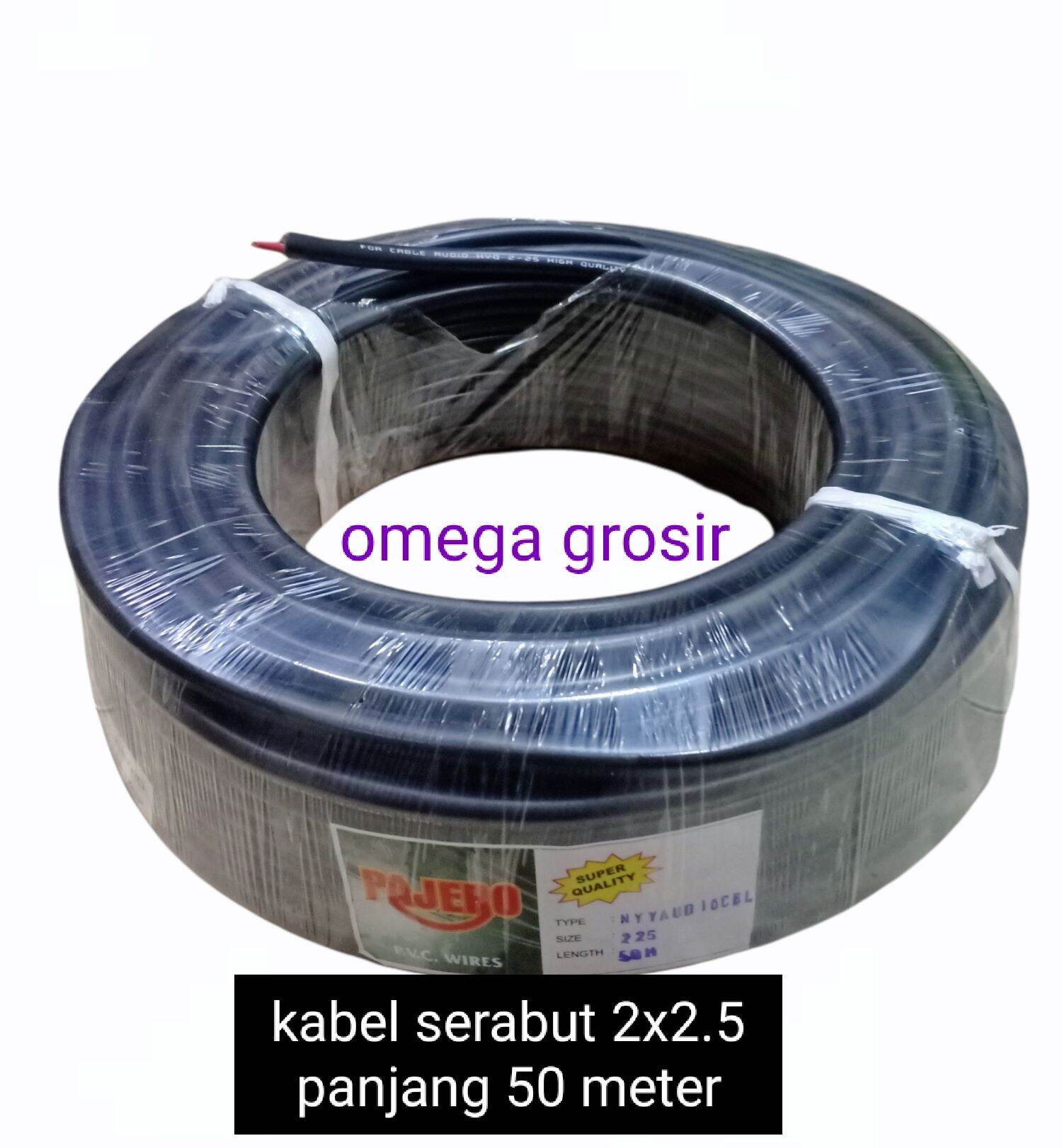 Promo KABEL SERABUT HITAM 2x1.5 PER METER / KABEL HYO 2x1.5 HITAM Diskon  22% di Seller ALFA OMEGA - Angke, Kota Jakarta Barat