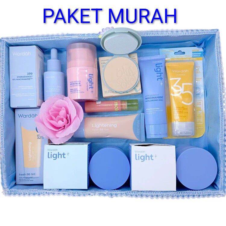 PAKET SKINCARE & MAKEUP + LIPSTIK WARDAH LIGHT ISI 9 PCS