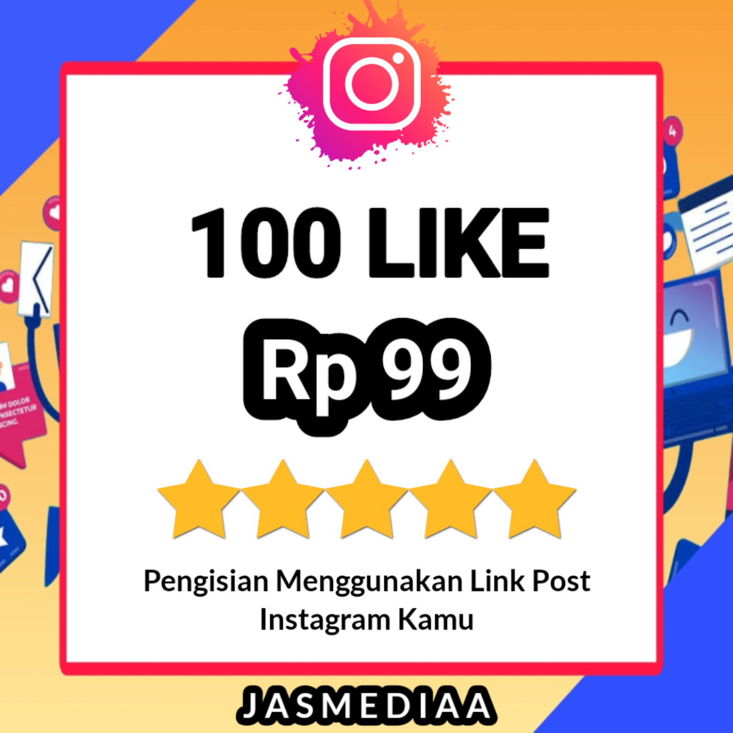LIKE IG TERMURAH Harga 2,000 rupiah*Gratis Ongkir