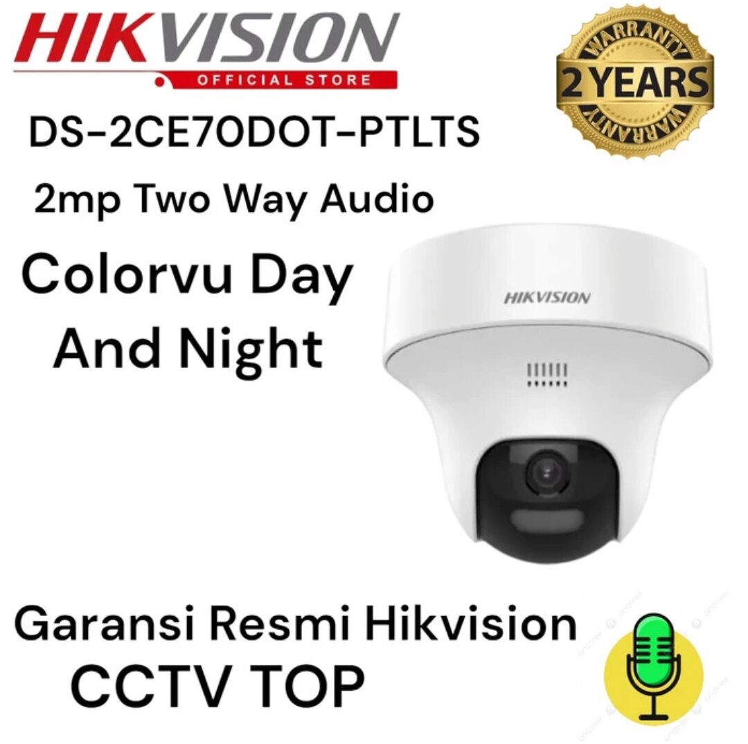 Kamera Cctv Hikvision 2mp Indoor Colorvu Twu Way Audio DS-2CE70DOT-PTLTS  Orignal