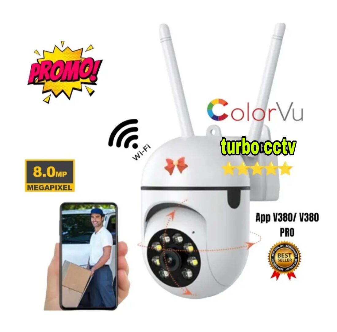 	 Ip Camera Cctv Outdoor Cctv Wifi 320° Ptz Pan Tilt 8Mp 1080P Aplikasi V380 Pro 	
