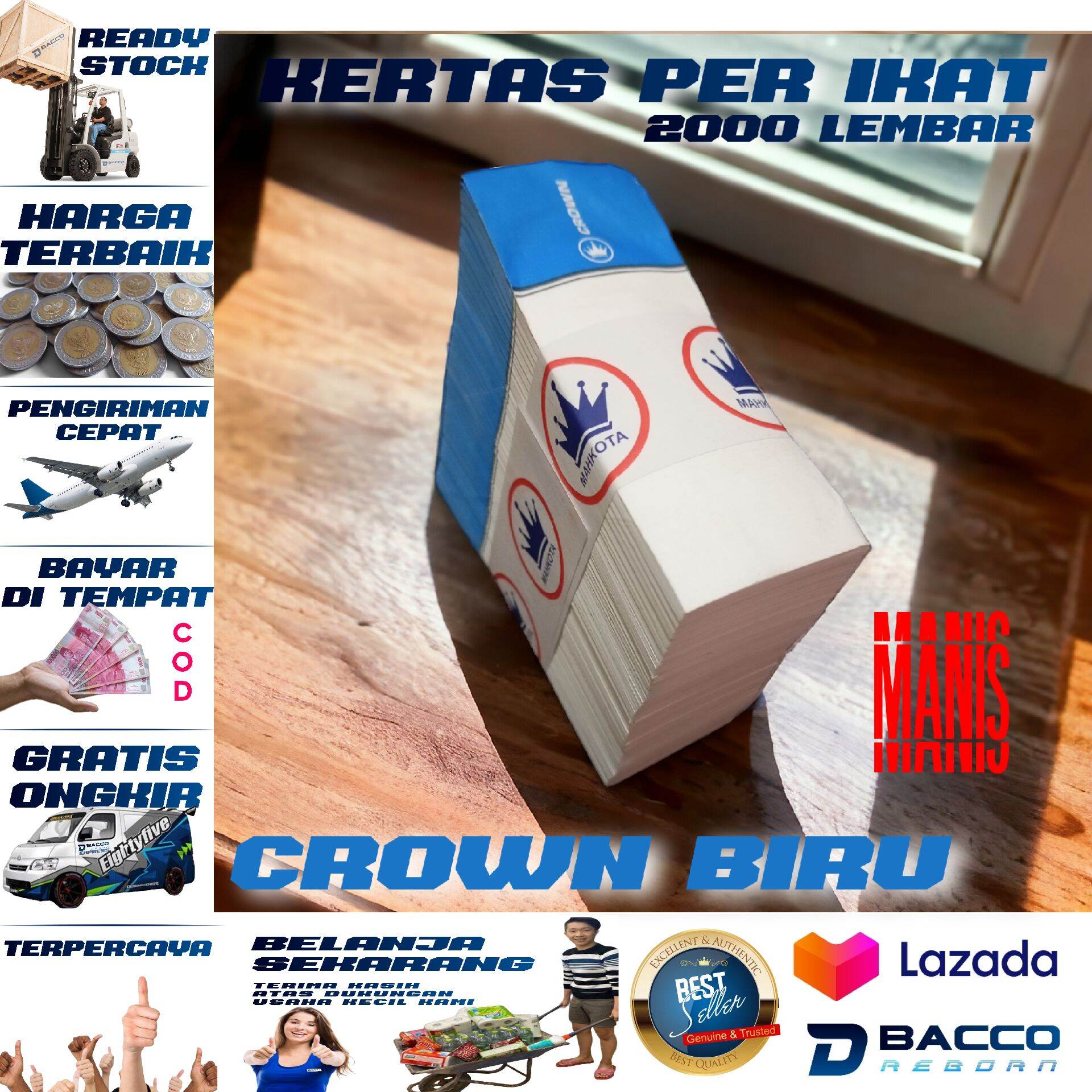 Kertas Manis Crown Biru Per Ikat Lembar Lazada Indonesia