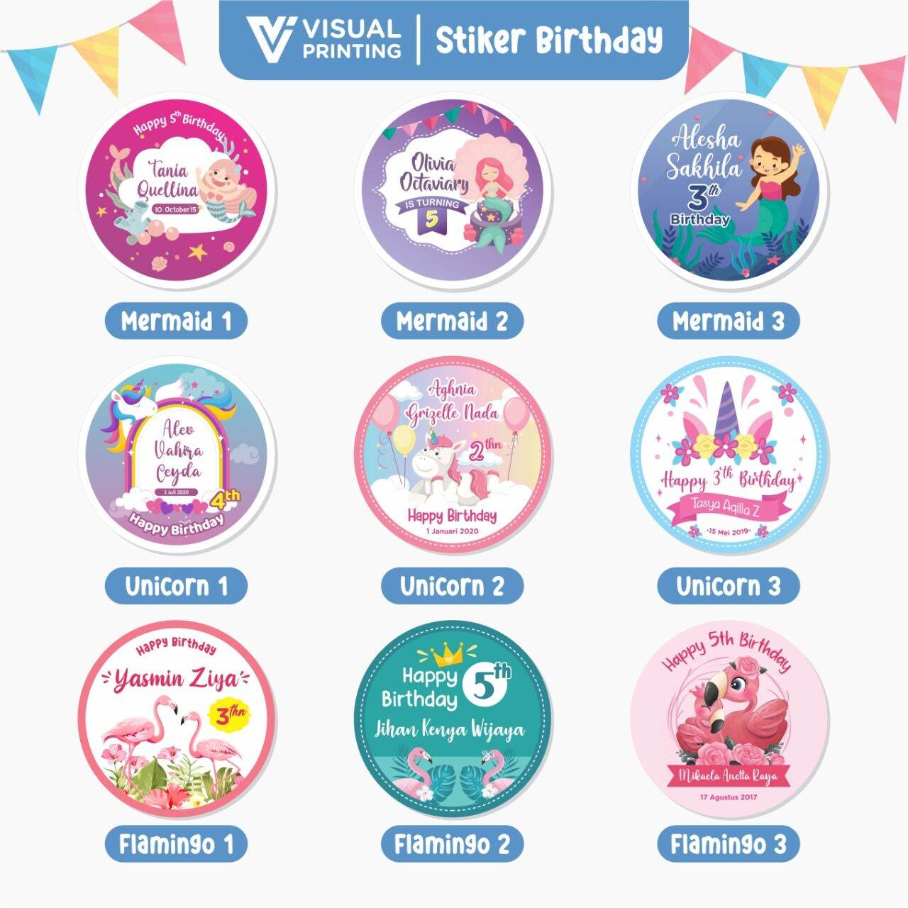 Stiker Ulang Tahun - Stiker Brithday - Stiker Ultah - Kemasan Ultah