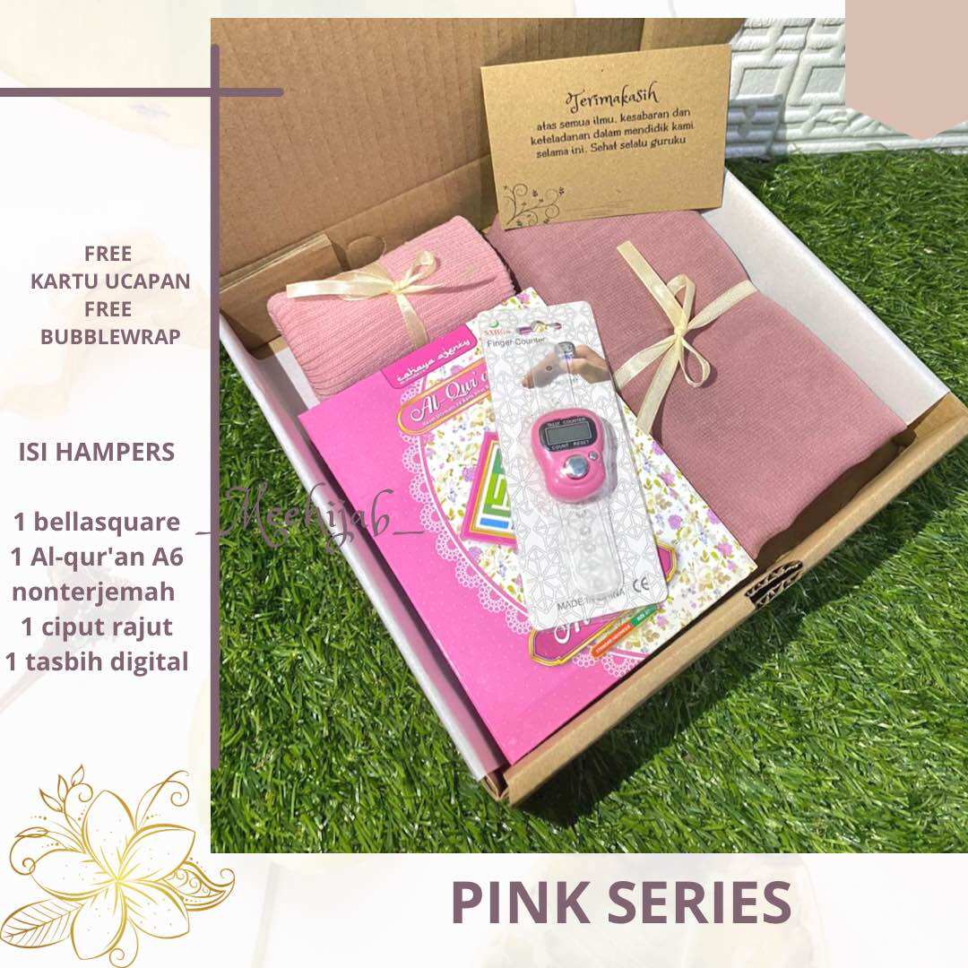 Hampers Jilbab Pink Series Kado Hadiah Wisuda Ultah Pernikahan Cewek