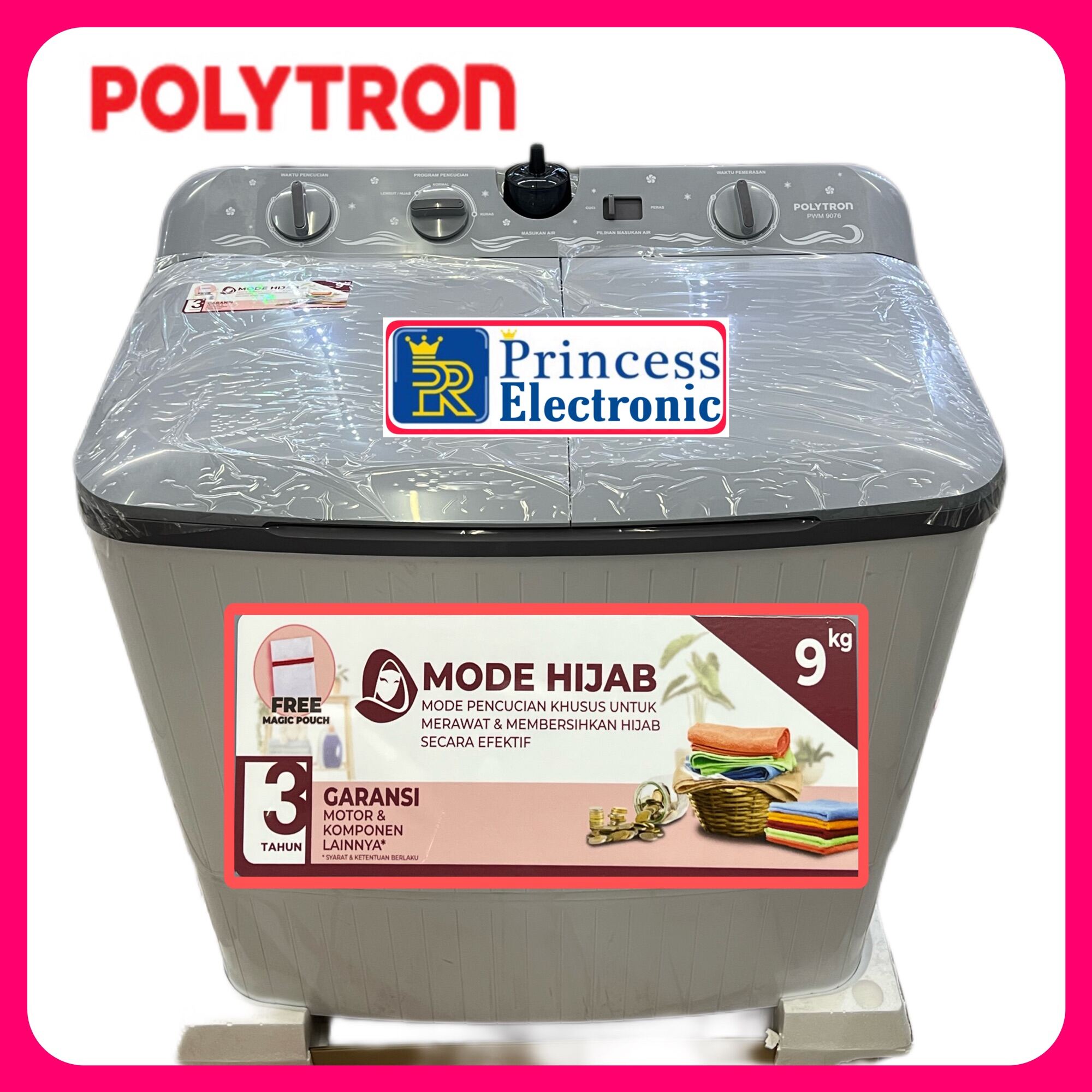 Polytron Mesin Cuci Tabung Samba Series Hijab Kg Pwm Lazada