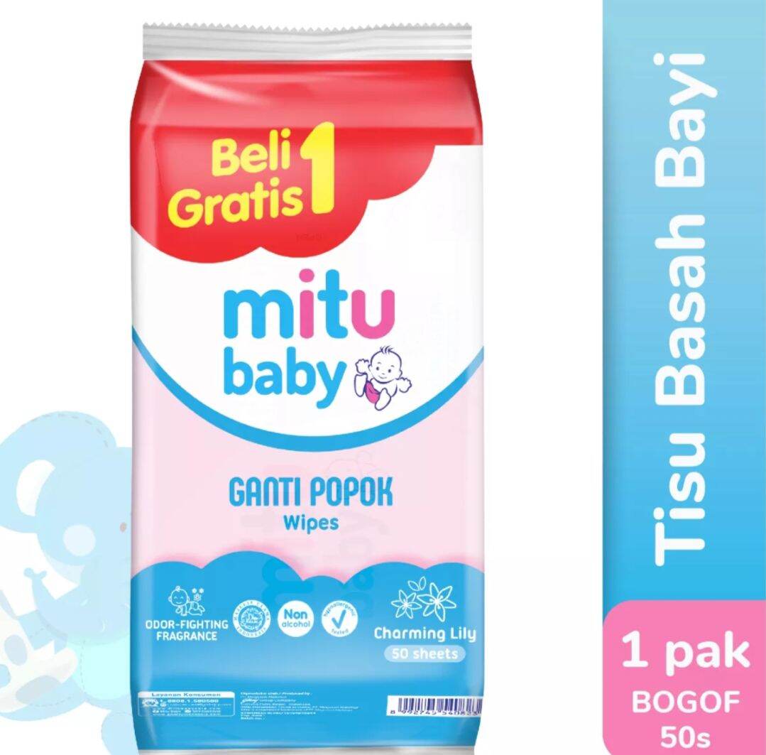 mitu wipes ganti popok 50+50s | Lazada Indonesia