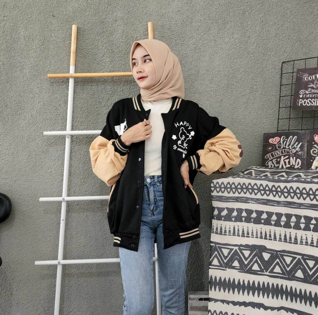 Ootd baju baseball sales hijab