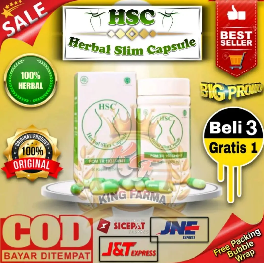 HSC Herbal Slim Capsule (isi 60) Obat Diet Ampuh Pelangsing Badan 100% Asli Original.