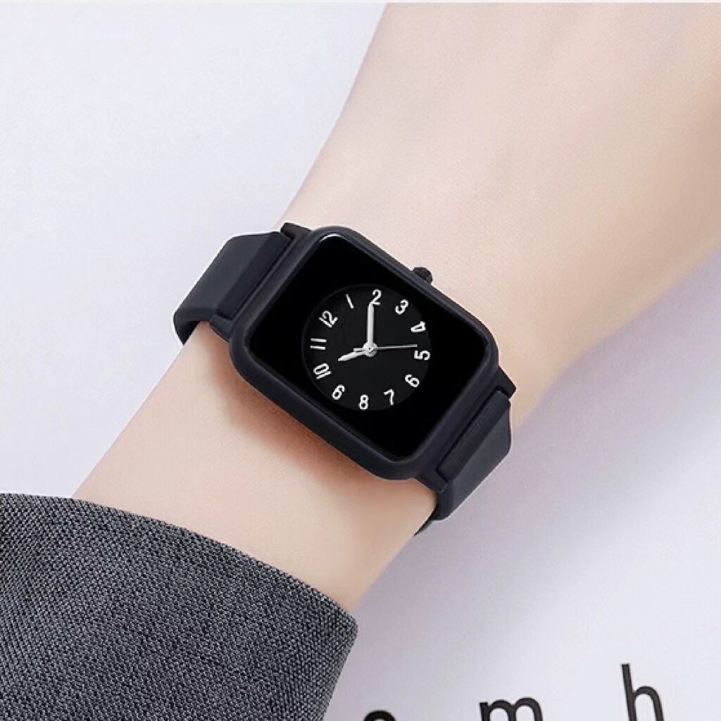 	 Jam Tangan Fashion Wanita Tali Karet Jam Tangan Analog Tali Warna Murah Dan Real Pict 	