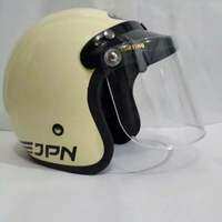 Helm Bogo Retro Dewasa Jpn Original Full Leher Kaca Datar Warna Hitam Doff