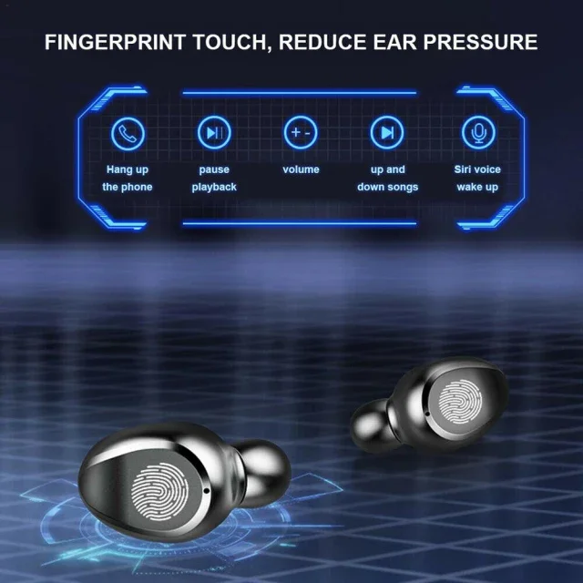 Headset Bluetooth F9 Tws Wireless Earphone Bluetooth Full Bass Stereo Earbuds Olahraga Hifi In Ear Mic dengan Mikrofon untuk semua perangkat. 