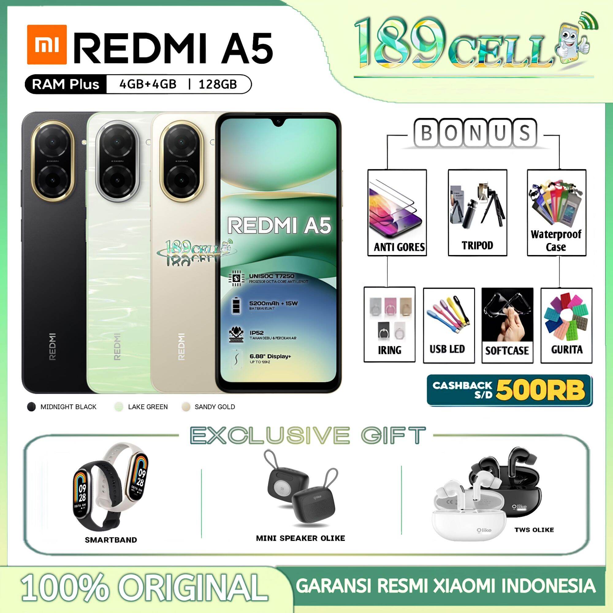Xiaomi Redmi A5 Ram 4/128Gb | Redmi a 5 Ram 4/128 Gb Official Warranty from Xiaomi Indonesia Harga  1,289,900 Ringgit*Penghantaran Percuma