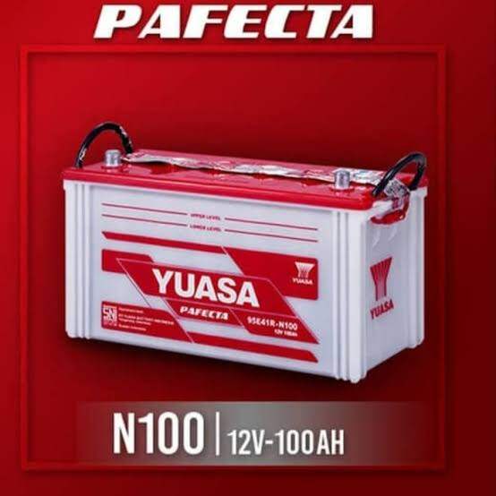 Aki Yuasa Pafecta 12V N100 SERATUS AMPERE Original Baru - Accu Aki