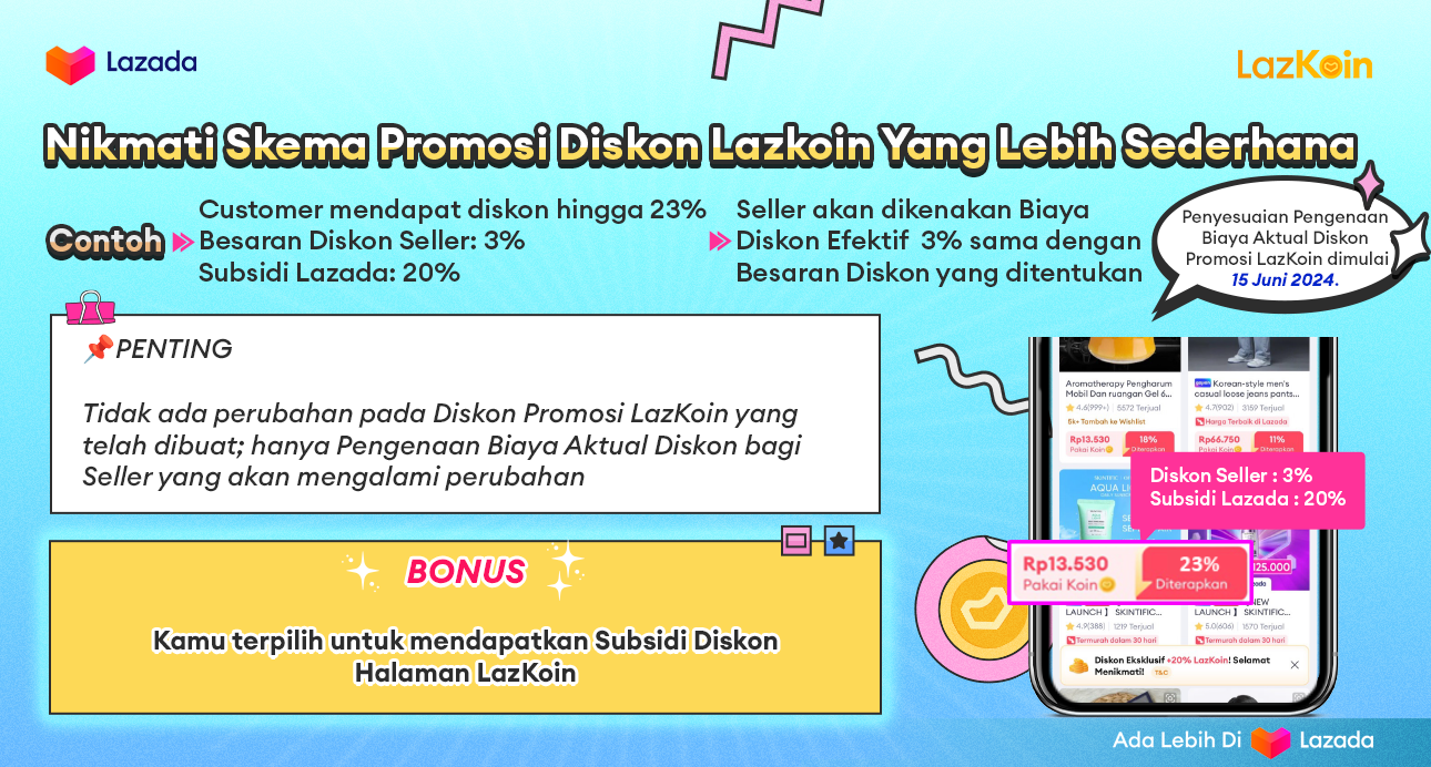 Promosi Diskon Lazkoin Lazada Seller Center