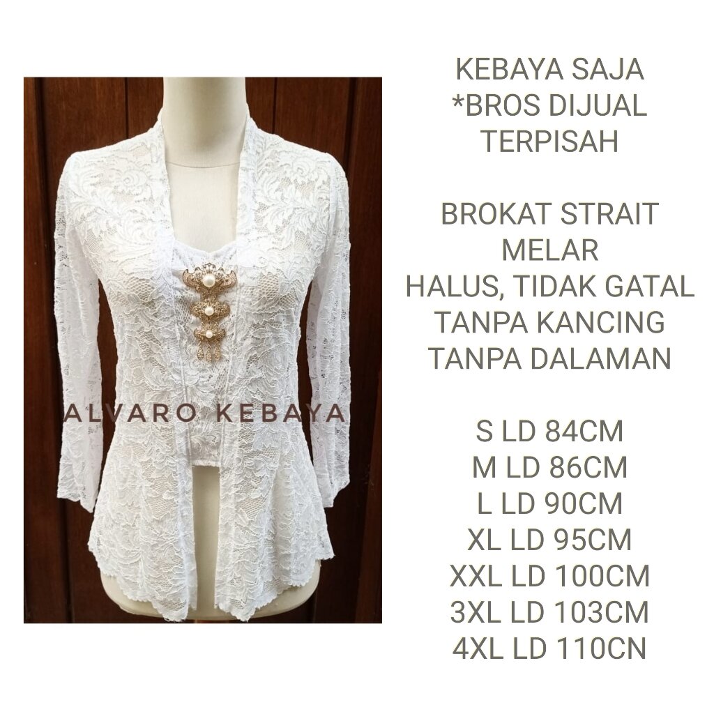 Tops tutubaru kebaya so white brocade smooth modern wisuda pernikahan invitation-pay on the spot