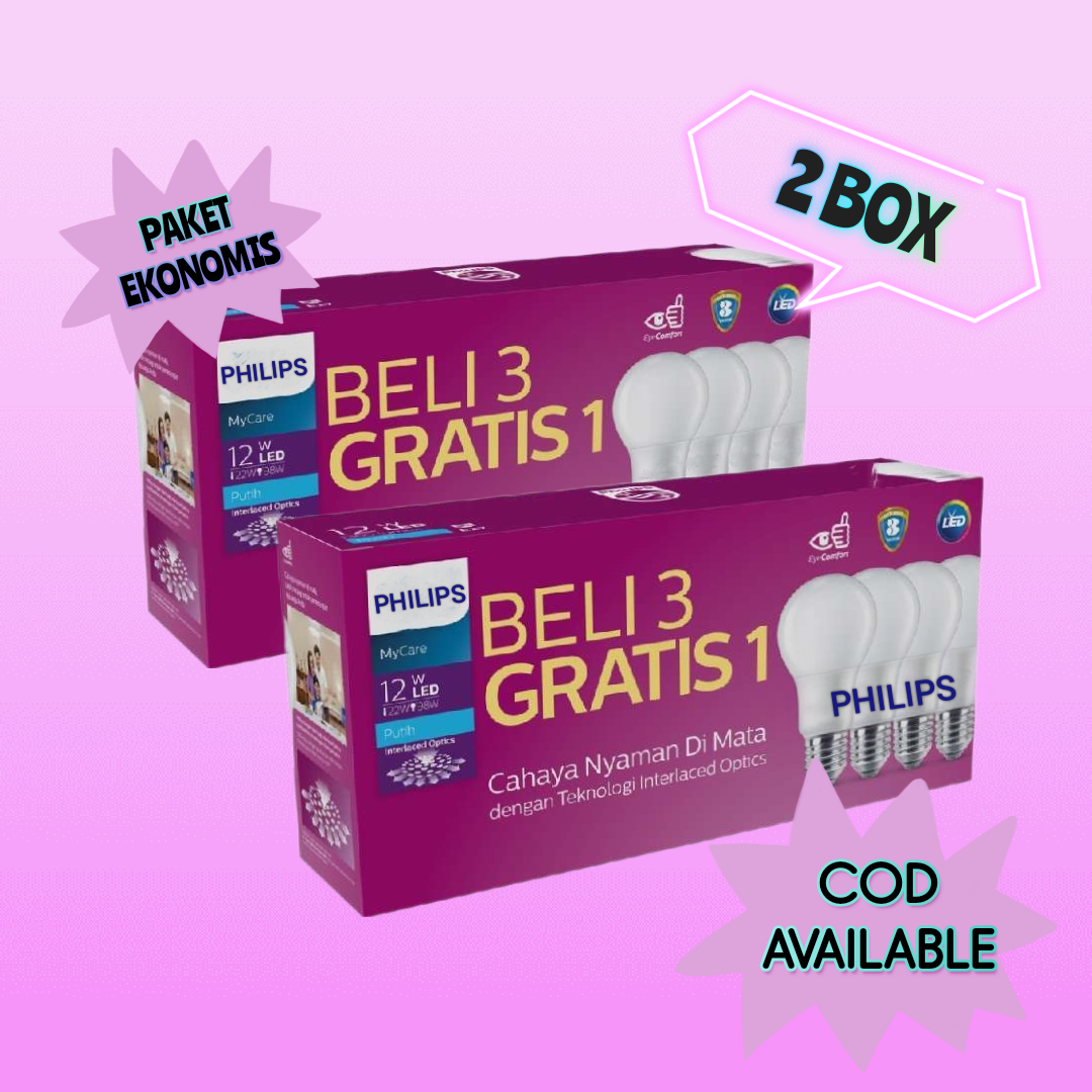 Lampu Philips LED Multipack Mycare Bulb 12 Watt (paket 2 box)