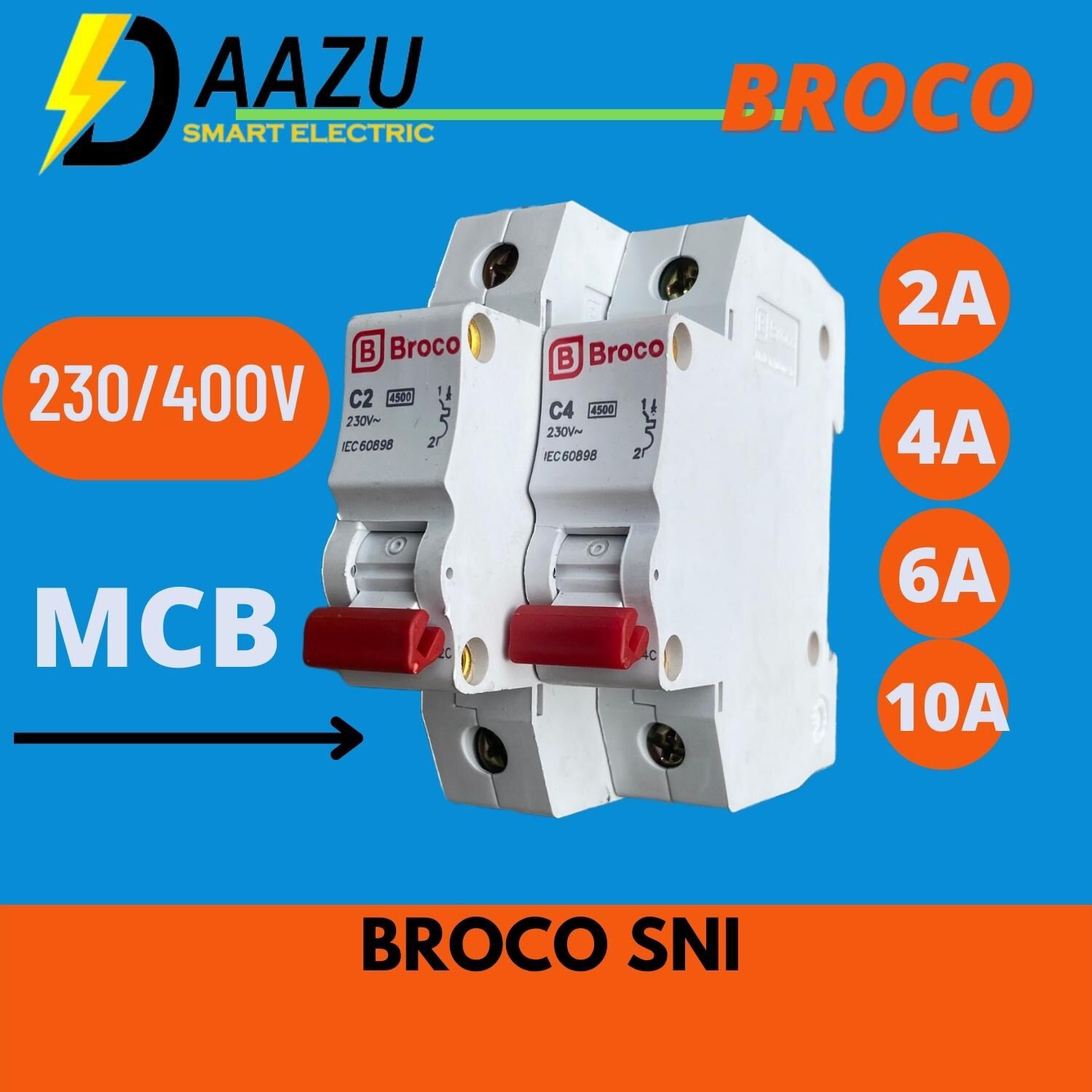 MCB LISTRIK 450 WATT 900WAT 1300WATT 2200WATT MCB MERLIN GERIN C2 C4 C6