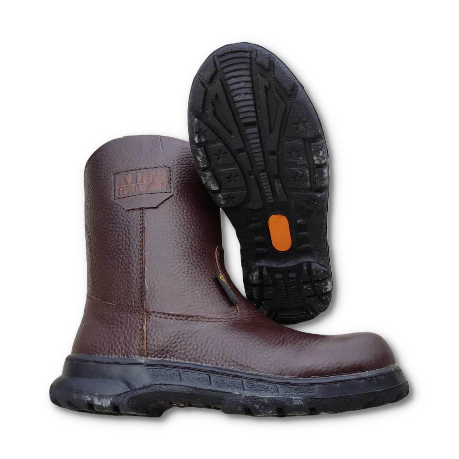 SEPATU SAFETY KING GRADER SEPATU KULIT BOOTS UJUNG BESI