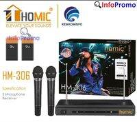 mic double wireless comic hm 306 tanpa kabel microphone duet microphone original