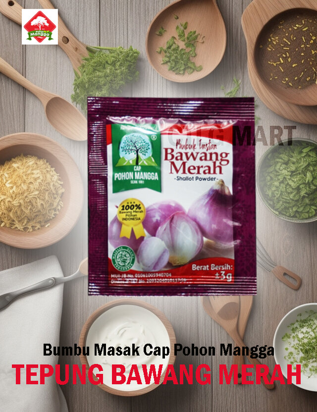 BAWANG MERAH BUBUK (1 RENCENG isi 12) - CAP POHON MANGGA JAGONYA REMPAH ...