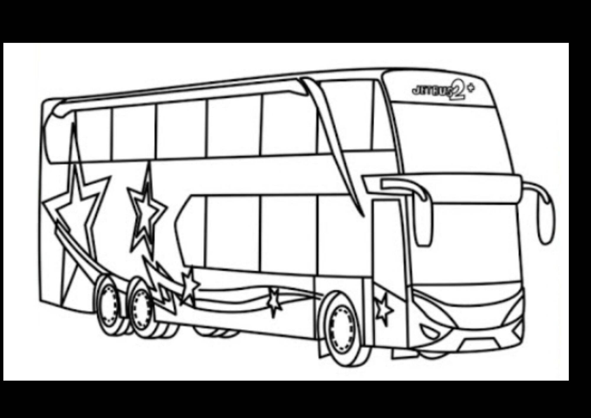 mewarnai bus telolet basuri bis A4 15 ada Bonus 5 Lembar gambar bebas