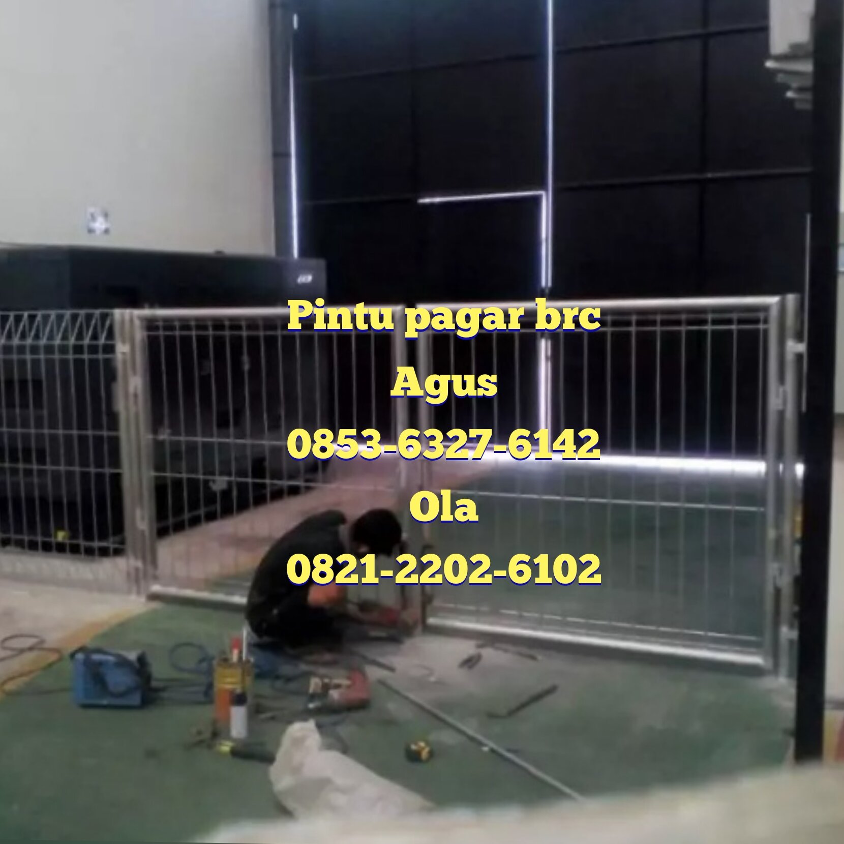 pintu pagar brc swing ganda tinggi 120 cm x lebar 300 cm hot dip ...