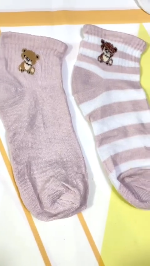 HH Kaos Kaki Wanita 6755 Motif Bear Kecil Kaos Kaki Pendek Anak Perempuan Kaos Kaki Ankle Cute Murah Import