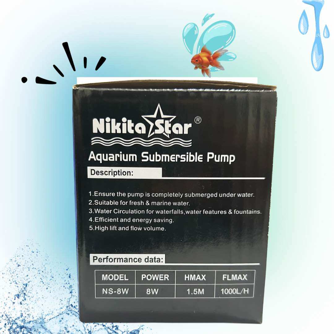 NIKITA STAR PSP NS 8W POMPA KOLAM AQUARIUM DRY BURNING SUBMERSIBLE PUMP