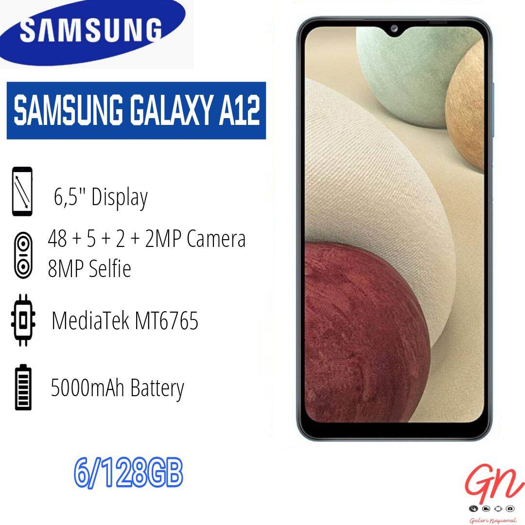 SAMSUNG GALAXY A12 6/128GB GARANSI RESMI Harga  2,755,000 Ringgit*Penghantaran Percuma