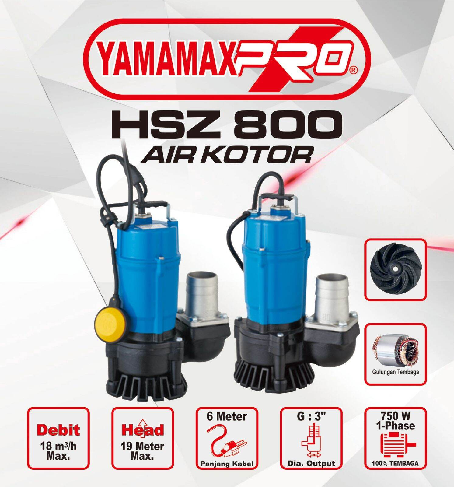Pompa Celup Air Kotor HSZ 400 Yamamax Pro Pompa Air Kotor Bersih