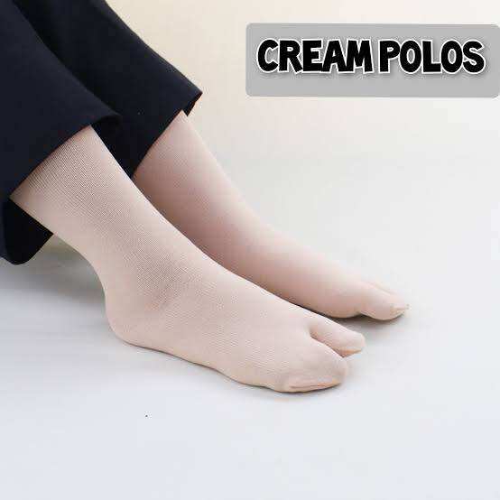 PAKET 3 PASANG KAOS KAKI JEMPOL POLOS WARNA KULIT / KAUS KAKI WANITA WARNA CREAM BAHAN LEMBUT ADEM ELASTIS Harga 11,300 rupiah*Gratis Ongkir