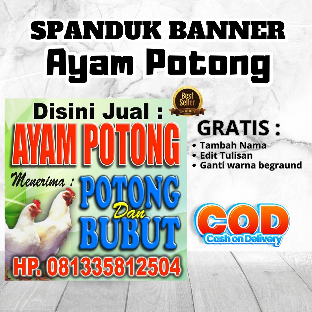 SPANDUK JUALAN AYAM POTONG | BANNER JUALAN | Lazada Indonesia