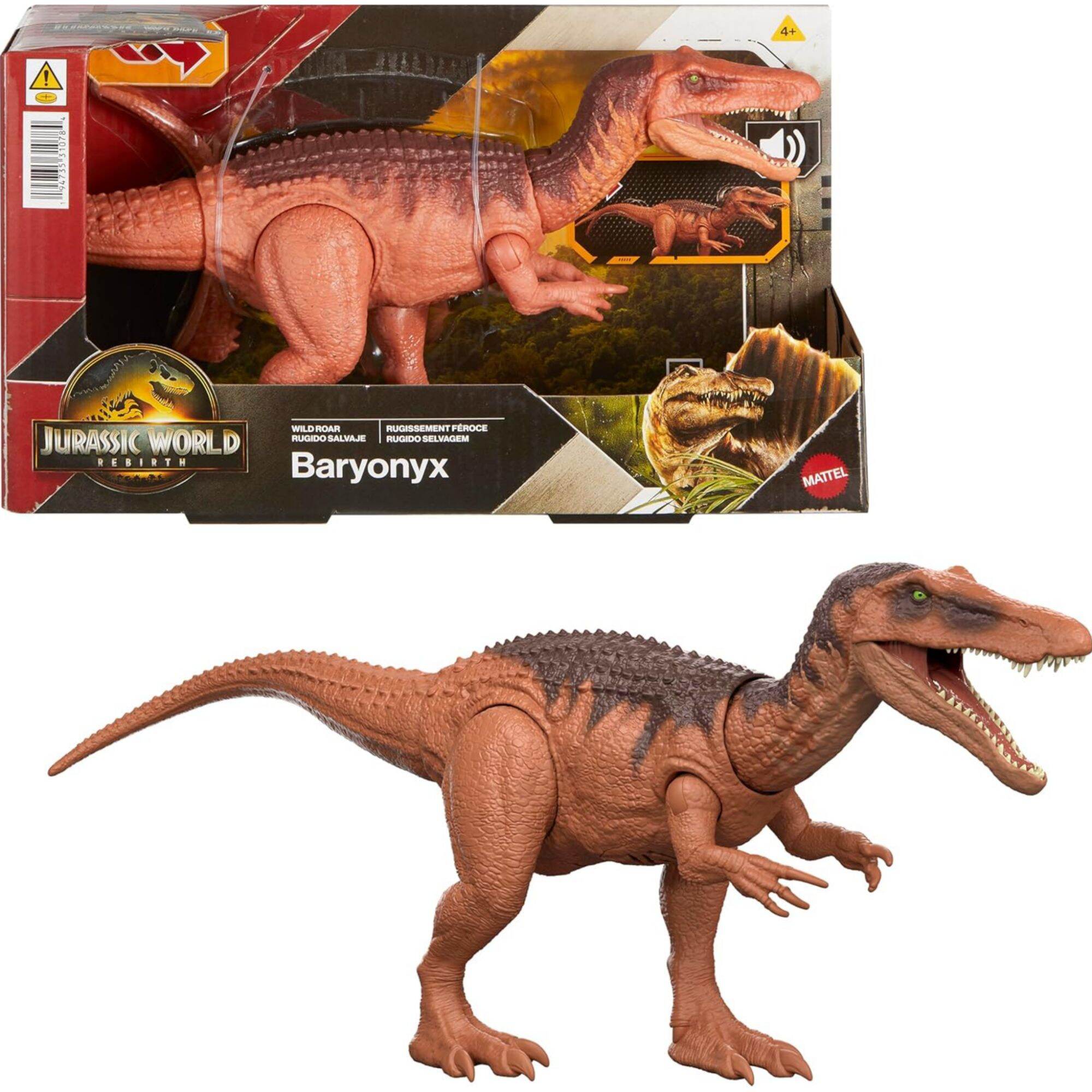 Jurassic world rebirth wild Roar baryonyx figure with sound