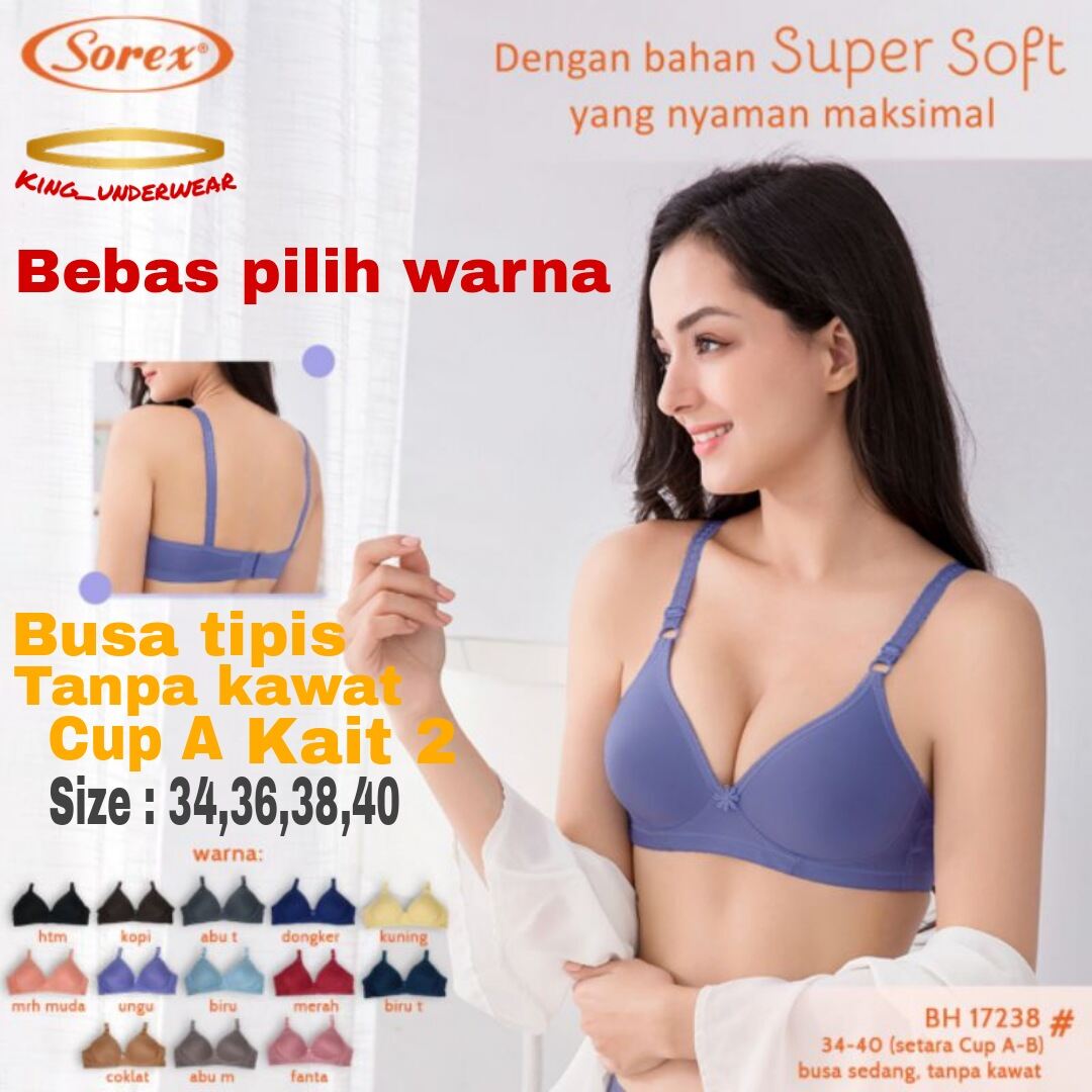 BH Sorex 17238, 17239 - Bra Busa Tanpa Kawat super soft