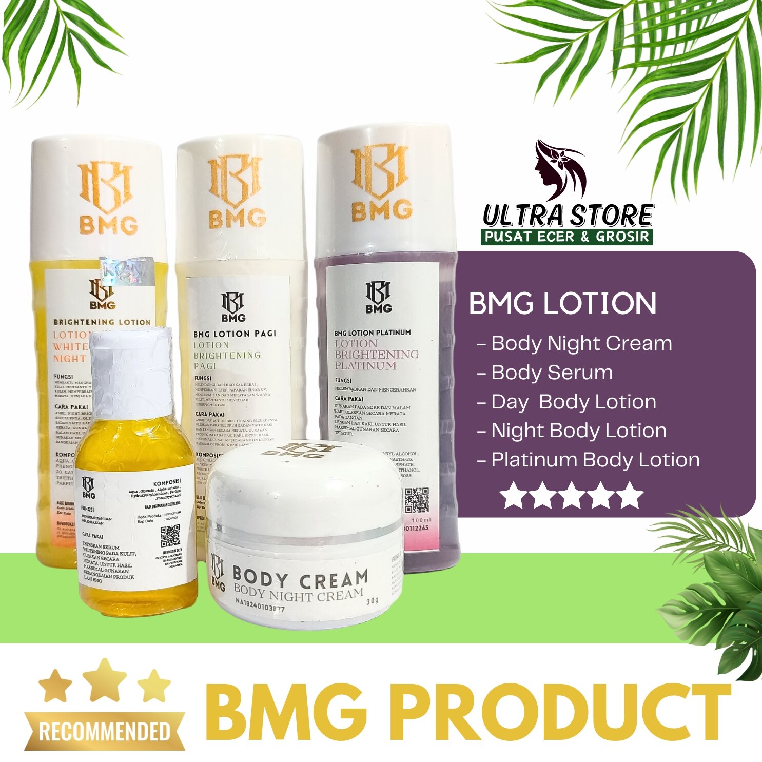 Paket Cepet Putih Lotion Kuning Lotion Ungu Lotion Putih Body Cream Body Serum BMG