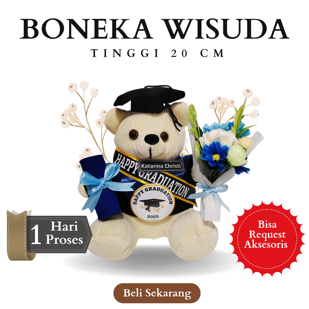 Boneka wisuda custom nama