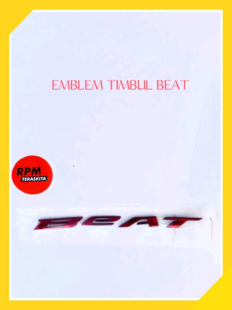 EMBLEM | LOGO HONDA BEAT DELUXE 2024 atau STIKER TIMBUL BEAT warna MERAH original pabrik Harga 25,000 rupiah*Gratis Ongkir