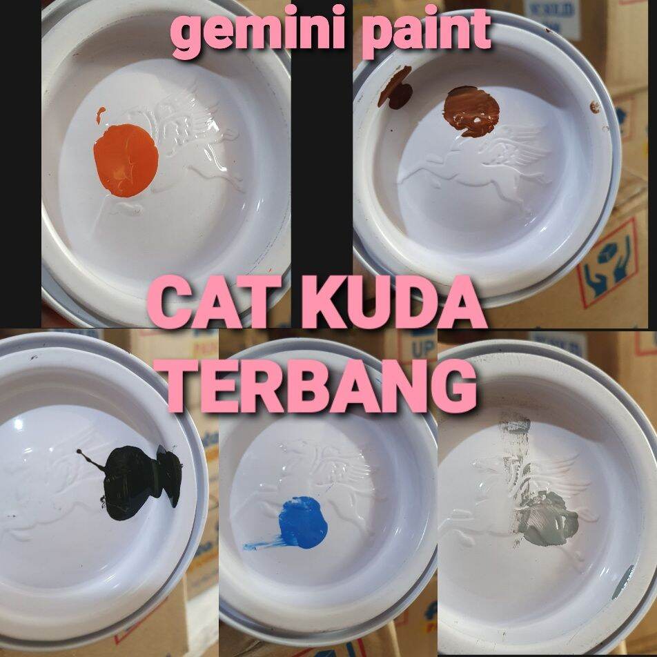 CAT KAYU BESI KUDA  TERBANG WARNA  ORANGE COKLAT HITAM 