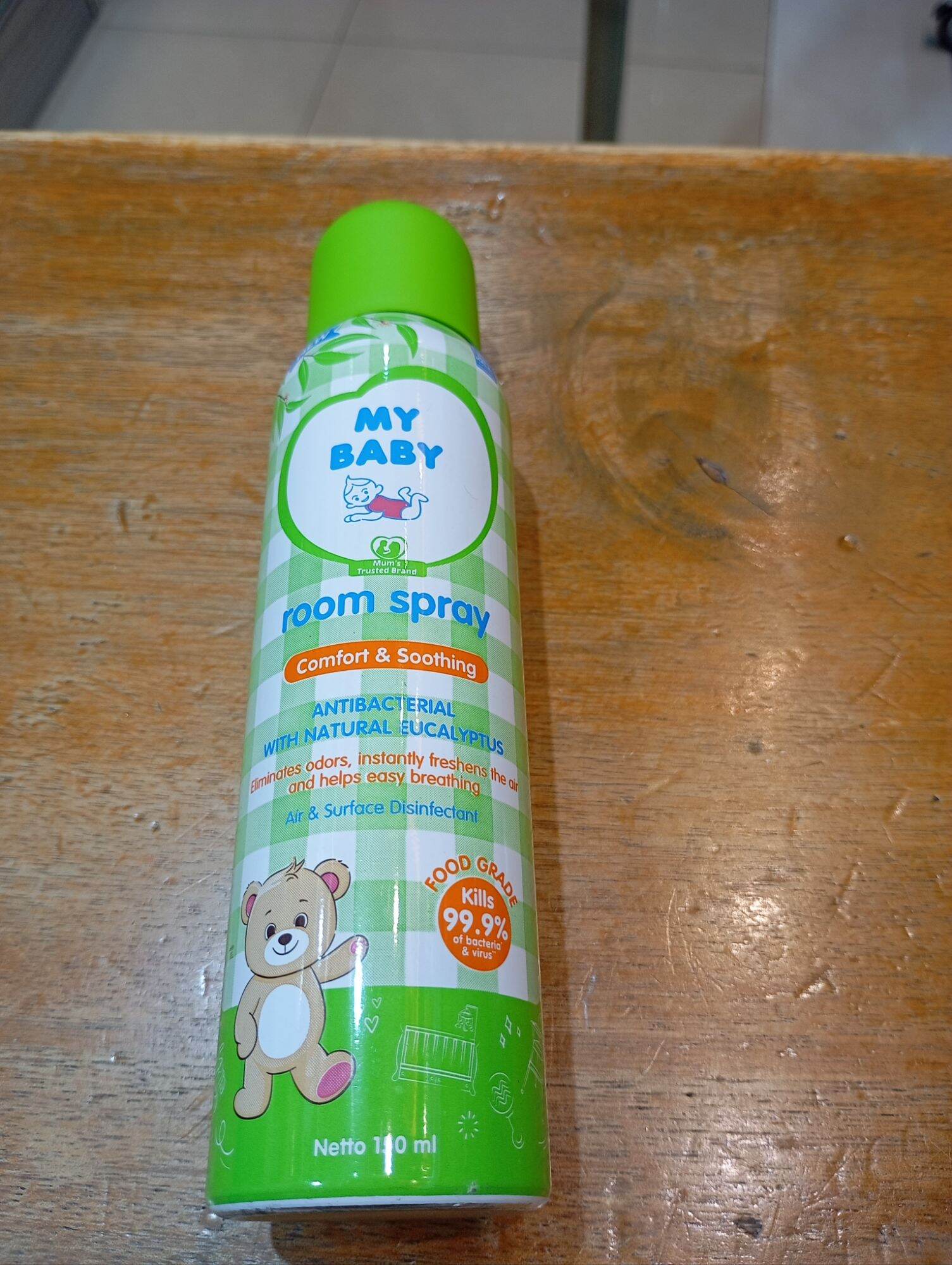 MY BABY ROOM SPRAY ANTIBACTERIAL DENGAN EUKALIPTUS ALAMI 99.99% Netto 150 ml