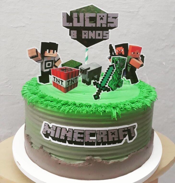 Bolo minecraft🧩 Top  Kue minecraft, Kue tart, Kue ulang tahun