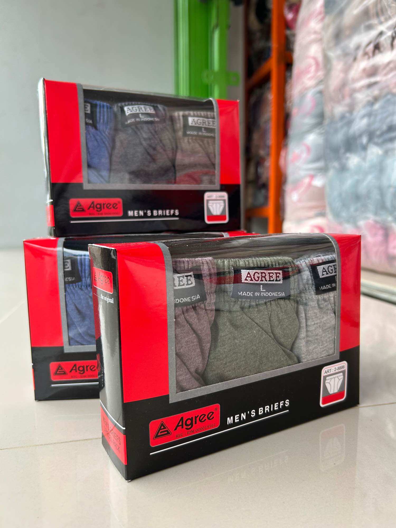 Agree Red Men's Underwear 1 Box Contains 3 Pcs Harga  34,000 rupiah*Gratis Ongkir