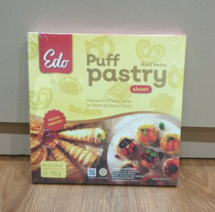Edo Puff Pastry Sheet Roti Beku Lembaran Adonan Pastri Siap Pakai 750g