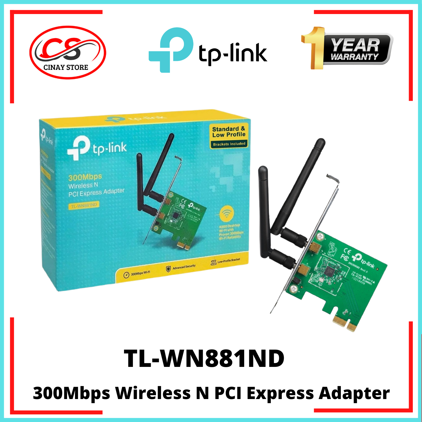 Tp Link Tl Wn Nd Mbps Wireless N Pci Express Adapter Lazada