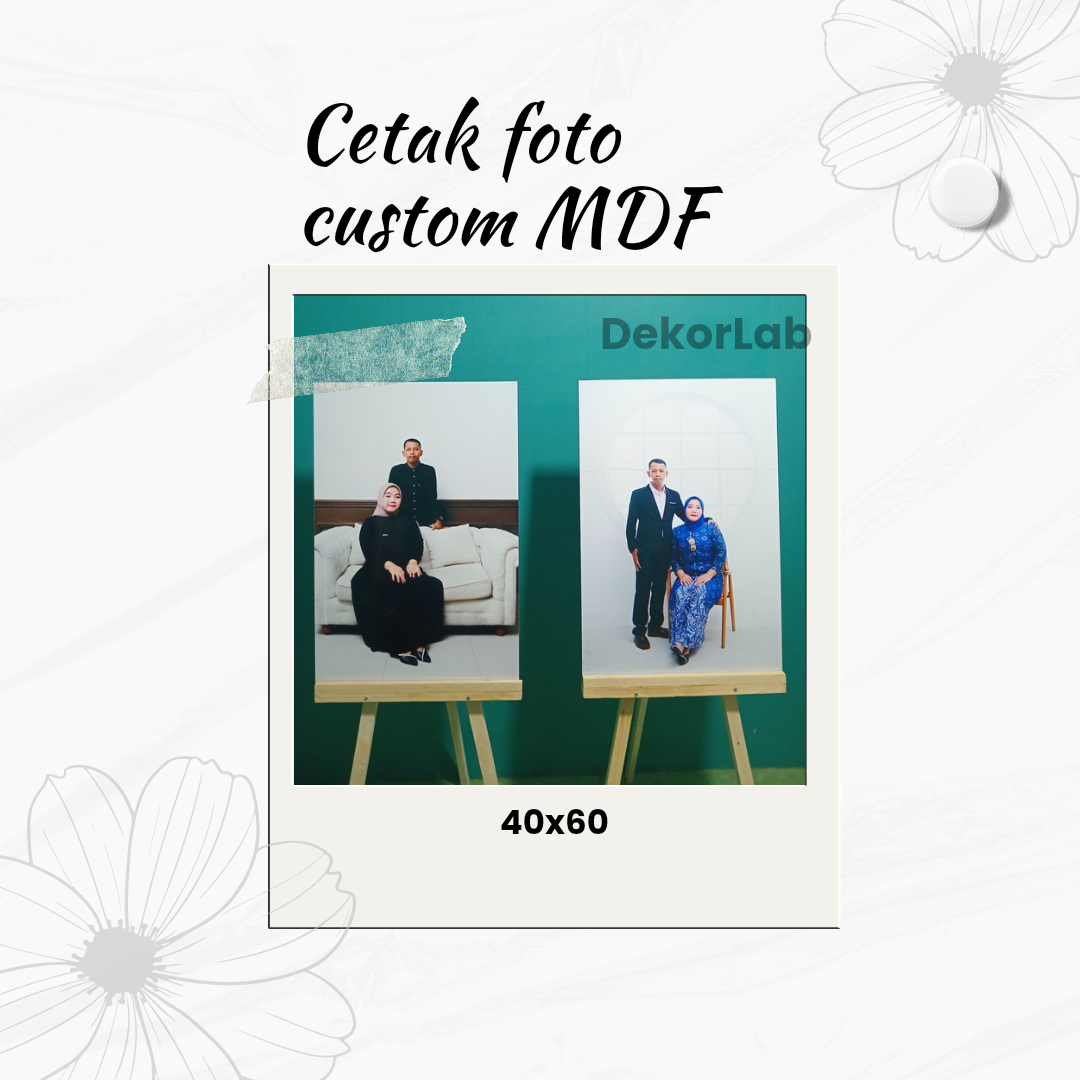 CETAK FOTO CUSTOM MDF UKURAN 30R(40X60) PLUS STAND KAYU DENGAN HARGA TERJANGKAU