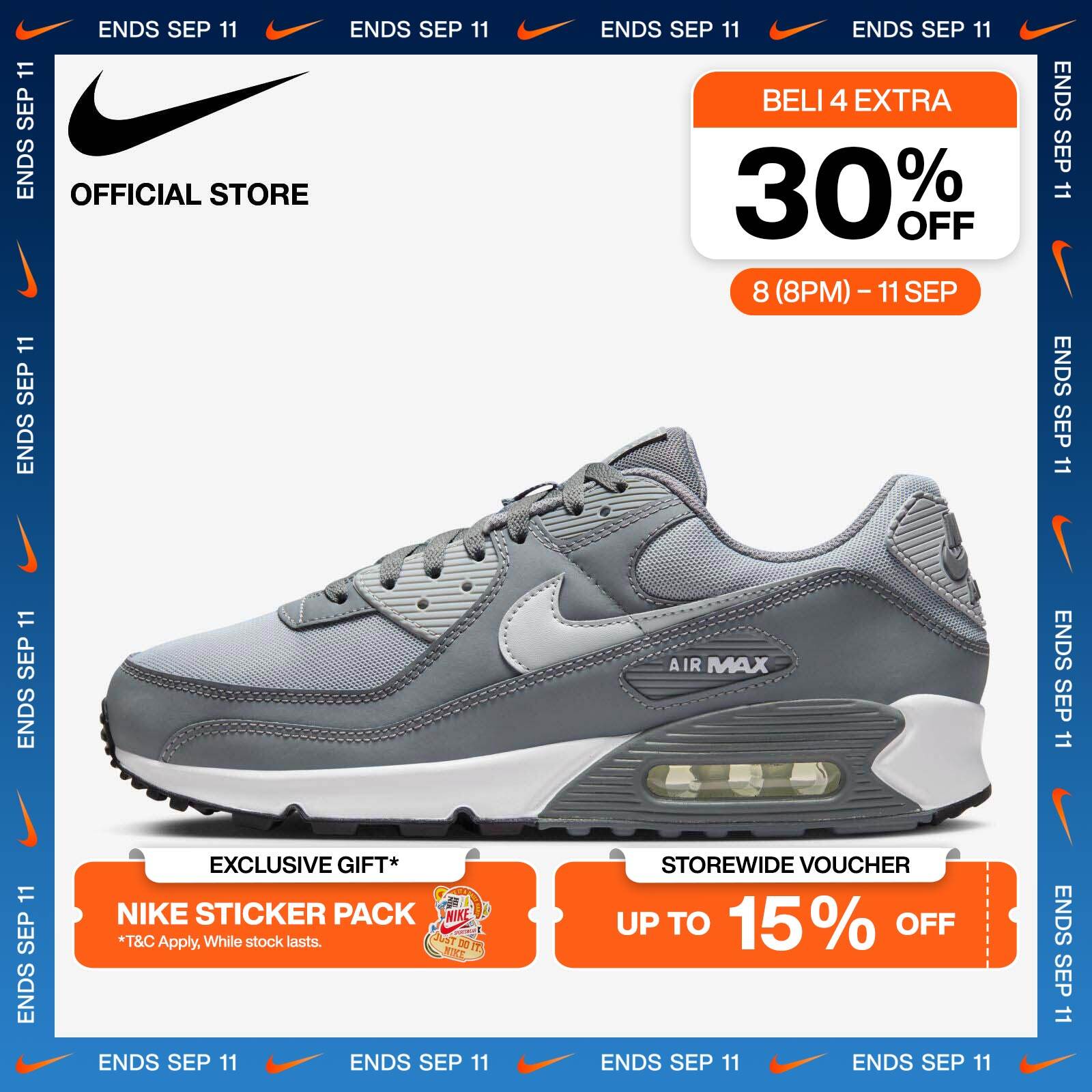 Sepatu Mens Nike Air Max 90 Wolf Grey Sepatu Grey Mens Nike Air