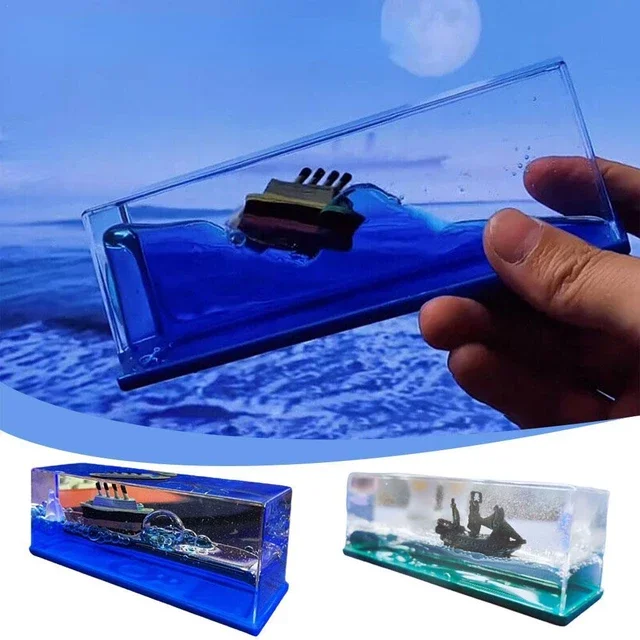 Titanic Kapal Pesiar Botol Cairan Drift Dekorasi Jam Pasir Dekorasi Mengambang Cairan Meja Dekorasi De…
