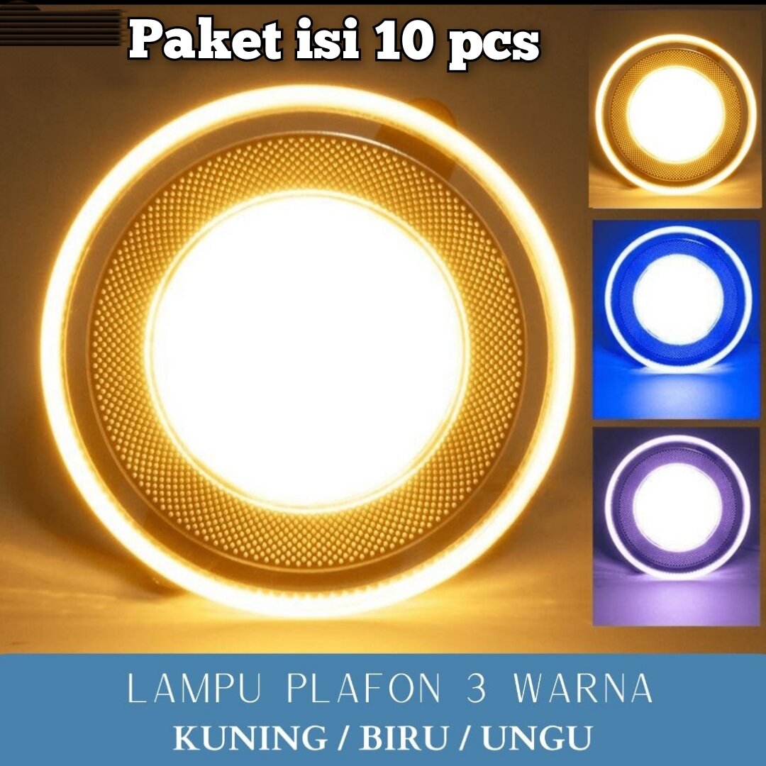 paket Downlight 6 watt 3 warna paket isi 10 pcs Harga 120,000 rupiah*Gratis Ongkir