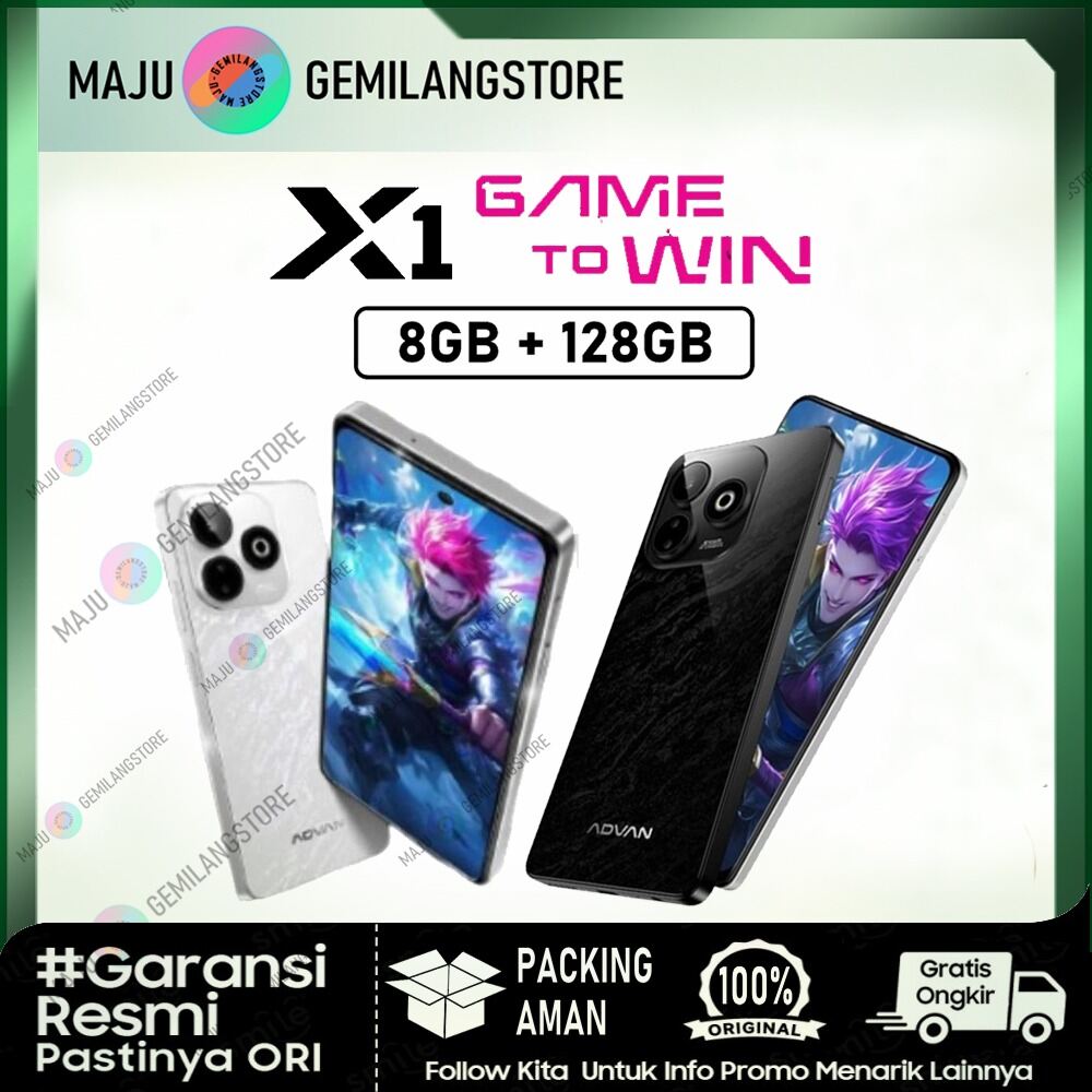 Advan X1 - Ram 8+128 - 6.78 Inch Screen - Mediatek Helio G100 - 64 Mp Camera with Ai | 5000 Mah 18 Watt | Android 14 - Nfc Harga 1,639,000 rupiah*Gratis Ongkir