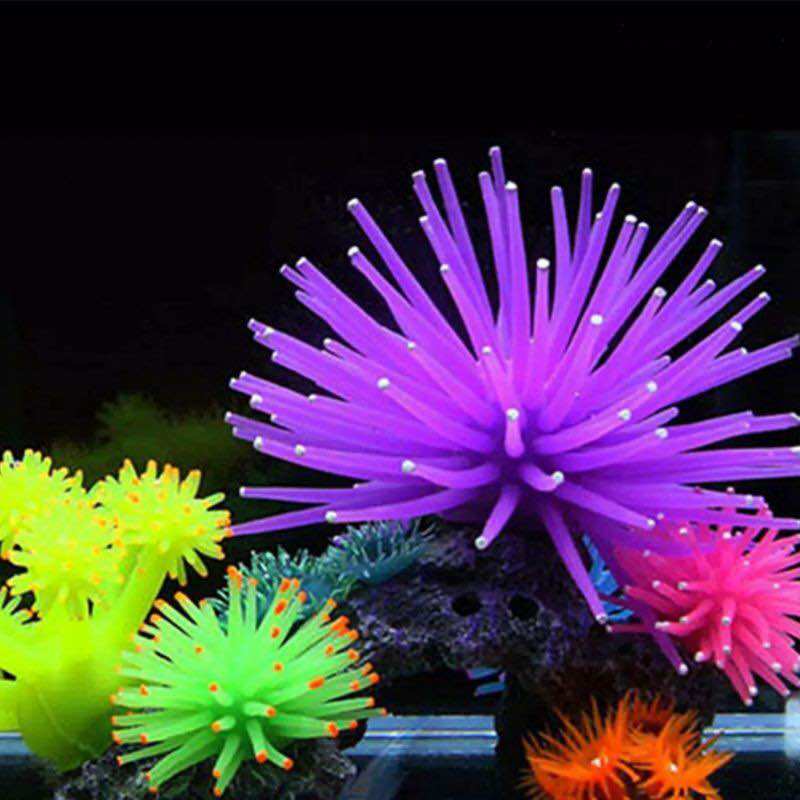 HIASAN AQUARIUM ANEMON LAUT ANEMON SILICONE JELLY GLOW IN THE DARK