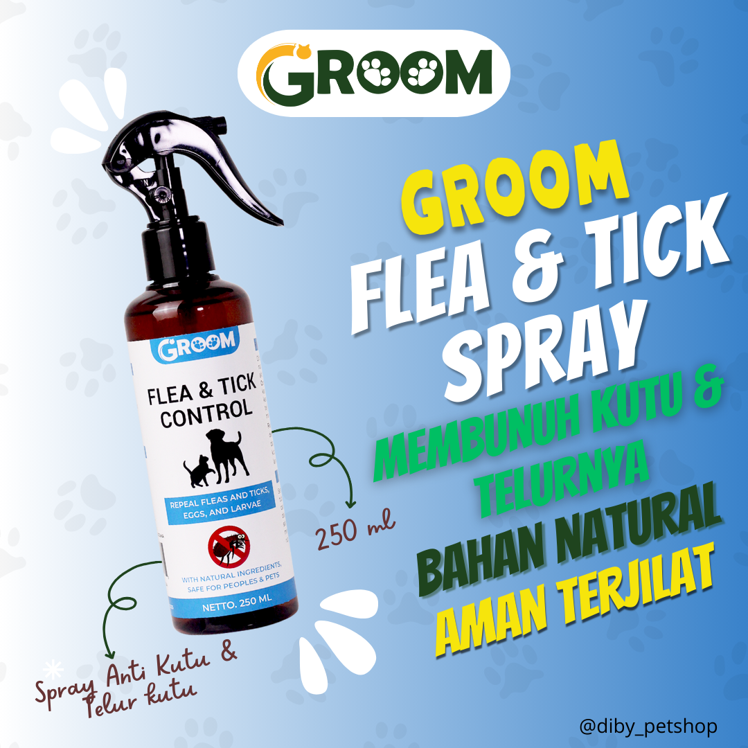 Groom Flea and Tick Control Spray Obat Kutu Semprot untuk Kucing